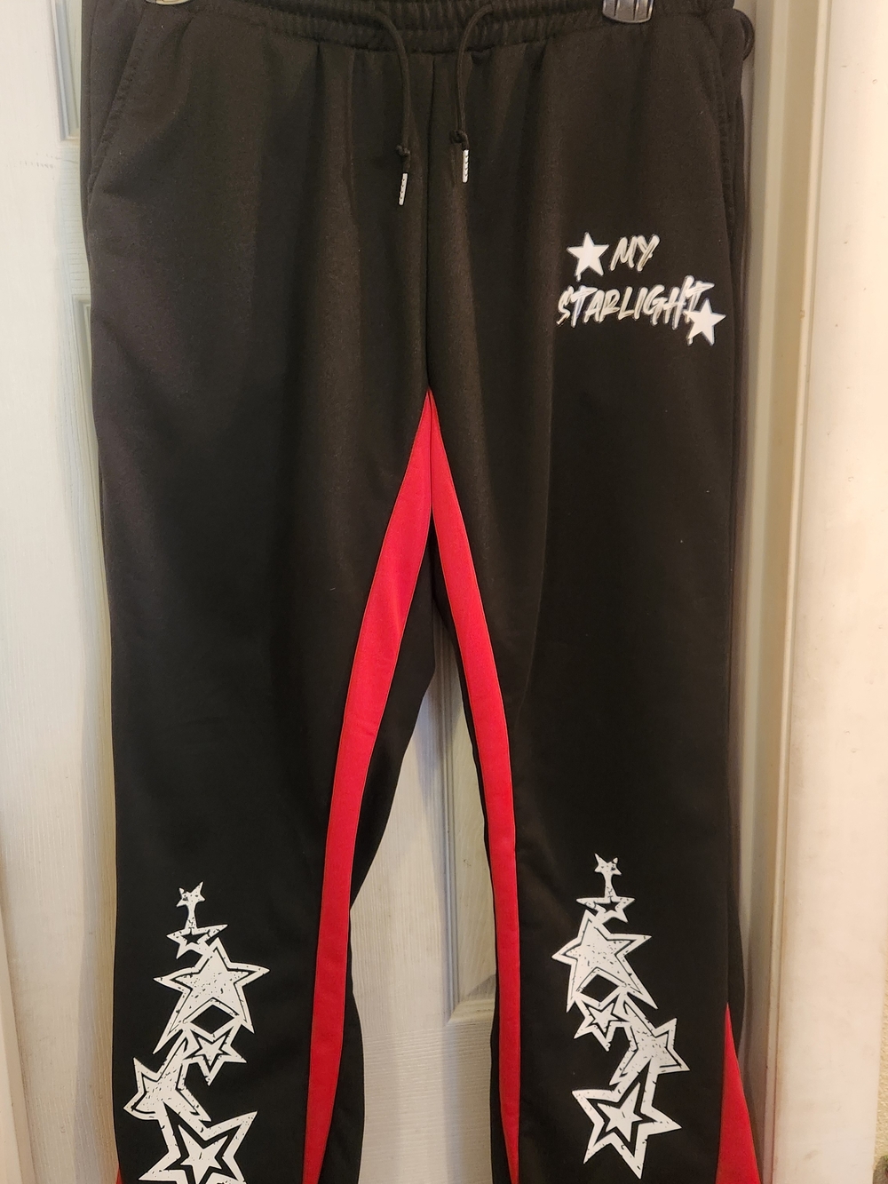 Men Black & Red Streetwear Sweat Pants